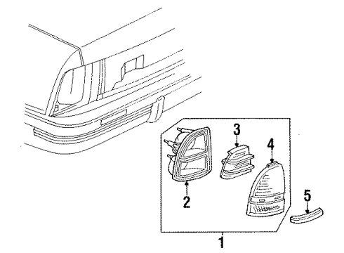 1992 Pontiac Sunbird Tail Lamps Diagram 1 - Thumbnail