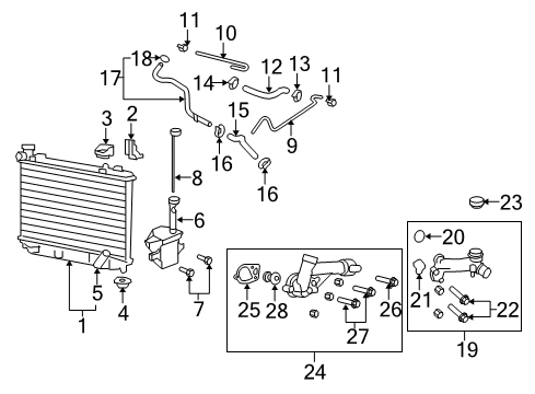 2008 Pontiac G8 Inlet Radiator Coolant Hose Assembly Diagram for 92157811