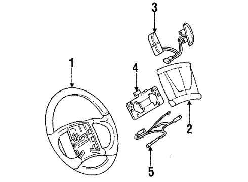 1994 Buick Regal Steering Wheel Assembly *Blue Diagram for 16750682