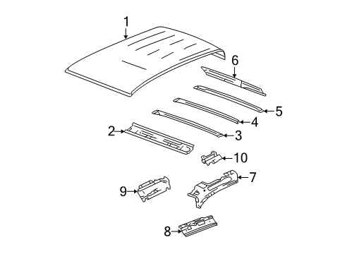 2009 GMC Canyon Panel, Roof Rear Header Diagram for 25832248