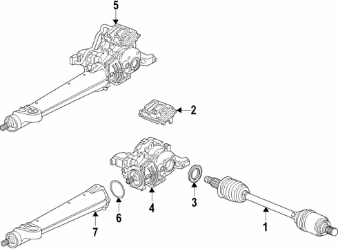 2020 Chevy Traverse Rear Axle Shafts & Differential Diagram