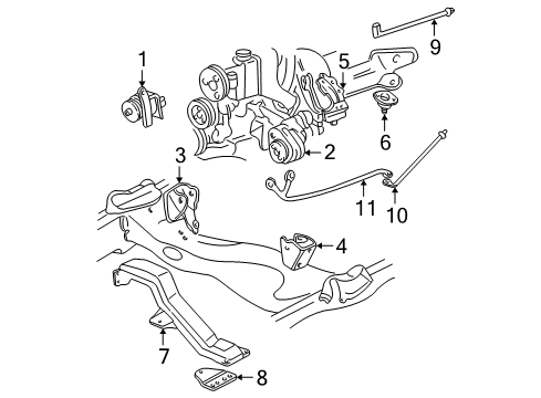 1995 GMC Sonoma Engine & Trans Mounting Diagram 1 - Thumbnail