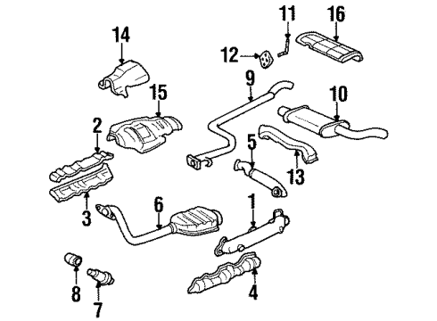 1999 Chevy Monte Carlo Exhaust Components, Exhaust Manifold Diagram