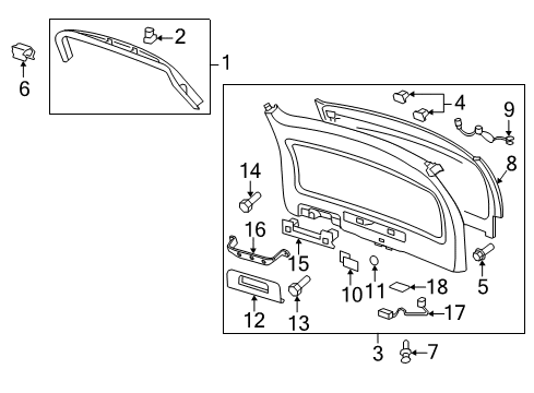 2015 GMC Acadia Bracket, Lift Gate Inside Handle Diagram for 25822279