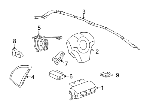 2009 Saturn Vue Air Bag Components Diagram