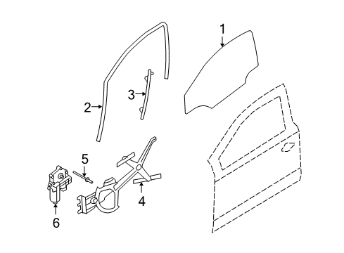 2008 Saturn Astra Front Door - Glass & Hardware Diagram 1 - Thumbnail