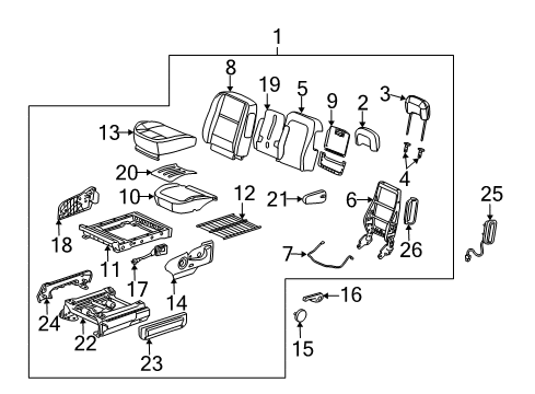 2007 Saturn Relay Seat Assembly, Pass *Gray Diagram for 25781416