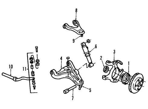 1984 Cadillac Eldorado Front Suspension, Control Arm Diagram 1 - Thumbnail