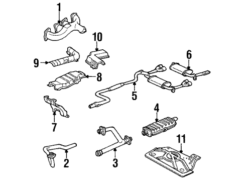 1993 Cadillac Eldorado Exhaust Components, Exhaust Manifold Diagram 2 - Thumbnail