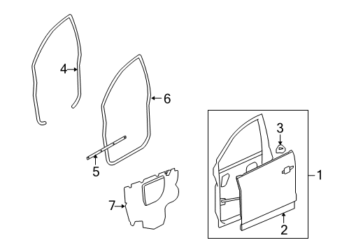 2009 Saturn Vue Front Door, Body Diagram 2 - Thumbnail