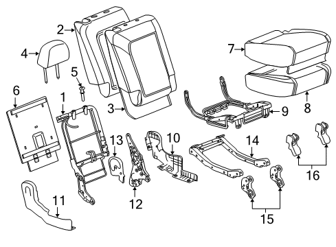 2015 Chevy Captiva Sport Rear Seat Components Diagram