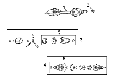 2004 Saturn Vue Axle Shaft & Joints - Front Diagram