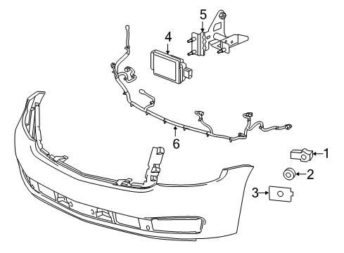 2018 Chevy Suburban Harness Assembly, Front Object Alarm Sen Wrg Diagram for 84307173