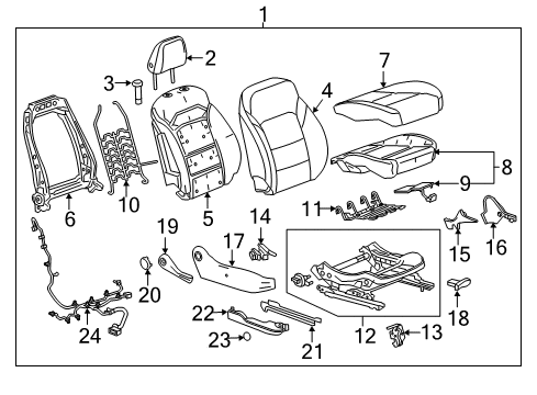 2018 GMC Acadia Passenger Seat Components Diagram 2 - Thumbnail