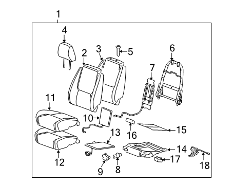 2009 Chevy Equinox Front Seat Components Diagram