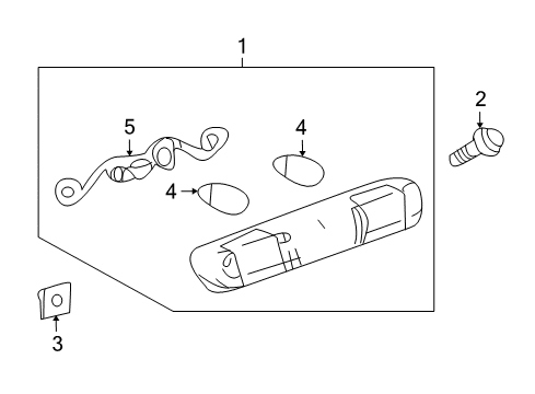 2009 Hummer H3T Lamp Assembly, High Mount Stop & Cargo Diagram for 25890530