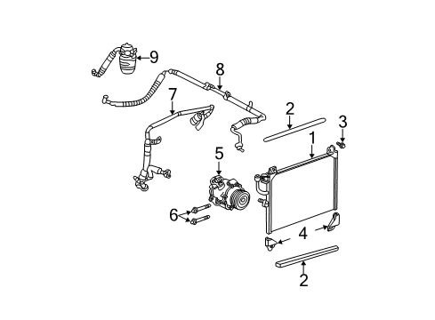 2002 Oldsmobile Bravada A/C Condenser, Compressor & Lines Diagram 2 - Thumbnail