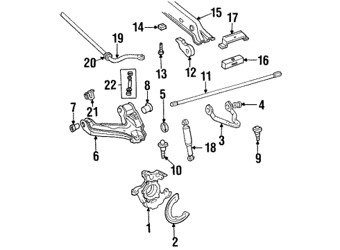 1988 GMC K1500 Front Suspension, Control Arm Diagram 4 - Thumbnail