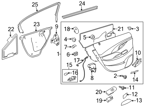 2011 Buick LaCrosse Interior Trim - Rear Door Diagram