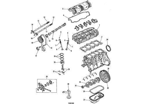 1986 Chevy Spectrum SHAFT, Engine Valve Rocker Arm Diagram for 94251082