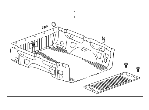 2016 GMC Sierra 1500 Exterior Trim - Pick Up Box Diagram 11 - Thumbnail