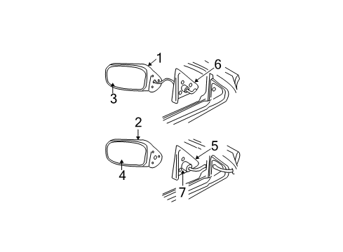 1998 Chevy Cavalier Outside Mirrors Diagram