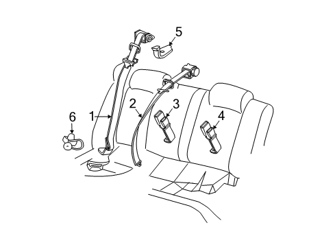 2008 Buick LaCrosse Rear Seat Belts Diagram