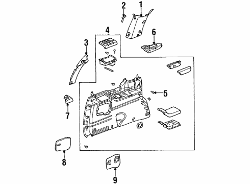 2000 Oldsmobile Silhouette Interior Trim - Side Panel Diagram 1 - Thumbnail