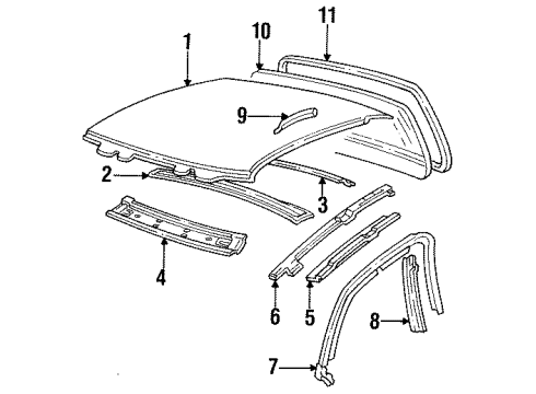 1997 Buick Skylark Weatherstrip Assembly, Roof Side Rail Pinchweld Diagram for 22583901