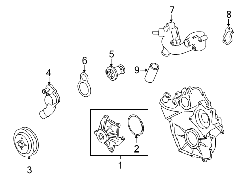 2008 Cadillac XLR Cooling System, Radiator, Water Pump, Cooling Fan Diagram 1 - Thumbnail