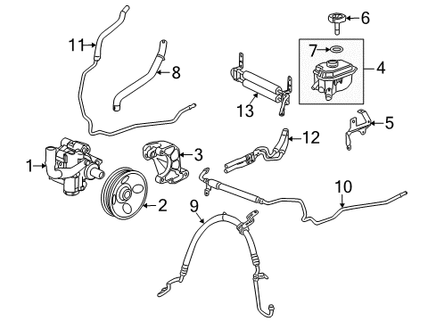 2011 Cadillac SRX P/S Pump & Hoses, Steering Gear & Linkage Diagram 4 - Thumbnail