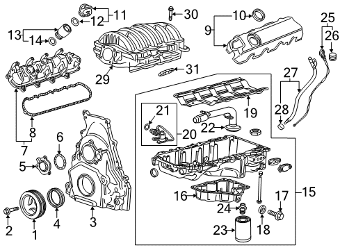 2019 Chevy Silverado 1500 Engine Parts & Mounts, Timing, Lubrication System Diagram 7 - Thumbnail