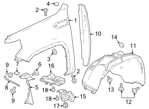 2023 GMC Sierra 1500 Insulator, F/Fdr Diagram for 85119941