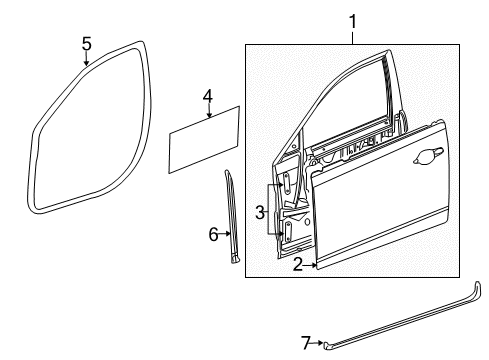 2012 Cadillac CTS Front Door, Body Diagram 1 - Thumbnail