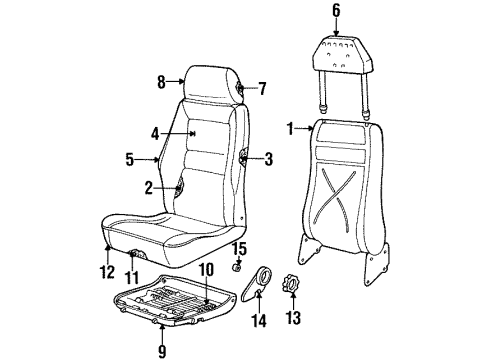 1996 Chevy Lumina PAD, Front Seat Back Diagram for 12521228