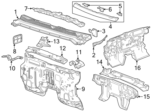 2023 GMC Canyon INSULATOR ASM-DA PNL OTR UPR Diagram for 84779293