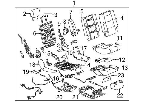 2015 Cadillac Escalade Panel, Rear Seat Cushion Trim *Cocoa Diagram for 23452207