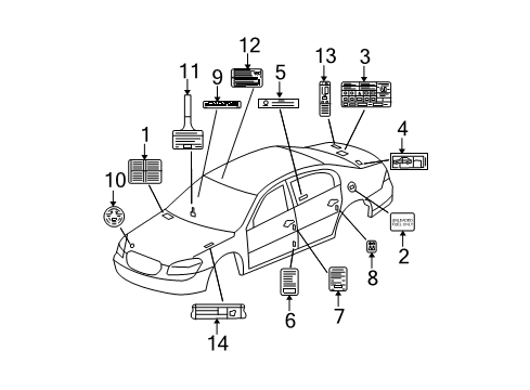 2007 Buick Lucerne Information Labels Diagram