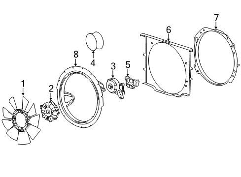 2016 Chevy Silverado 2500 HD Spacer, Engine Coolant Fan Diagram for 12642267