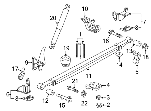 2015 GMC Sierra 2500 HD Spring Assembly, Rear Leaf Diagram for 84992015