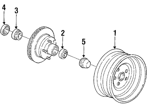 1986 Chevy Monte Carlo Hub Cap ASSEMBLY Diagram for 14018242