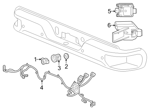 2023 Chevy Silverado 1500 Electrical Components - Rear Bumper Diagram