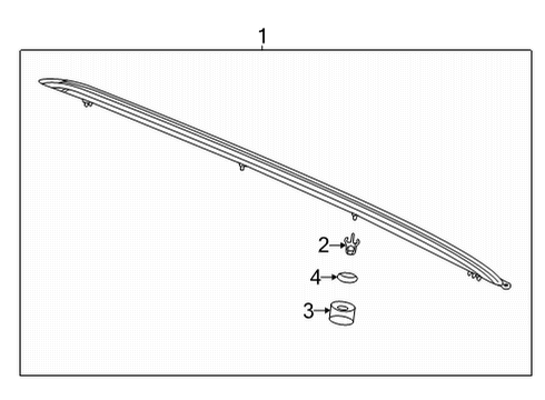 2022 GMC Yukon RAIL ASM-LUGG CARR SI *BLACK Diagram for 85577515