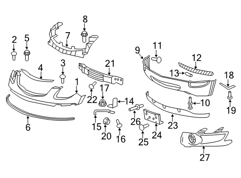 2009 Buick Enclave Front Bumper Diagram