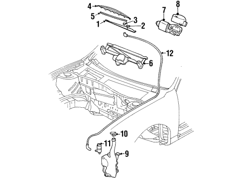 1997 Oldsmobile Cutlass Wiper & Washer Components Diagram