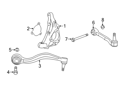 2017 Cadillac ATS Front Suspension, Control Arm, Stabilizer Bar Diagram 3 - Thumbnail