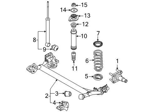 2010 Chevy Aveo Bumper,Rear Shock Absorber Diagram for 96494604