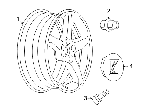 2008 Saturn Sky Wheel Rim, 18X8.0 Aluminum 55Mm Outside 110Mm Bellcrank Diagram for 9597294