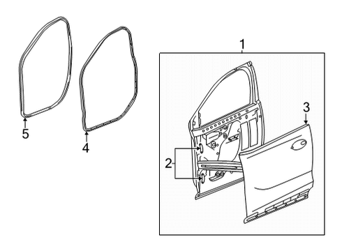 2023 Chevy Bolt EUV Weatherstrip Assembly, Front S/D (Door Si) Diagram for 42597588