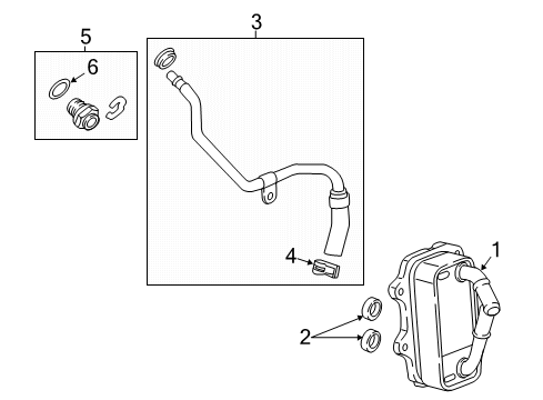 2022 Cadillac XT6 Engine Oil Cooler Diagram